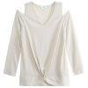 Women Daily Thread | Cold Shoulder V-Neck Twist Front Top