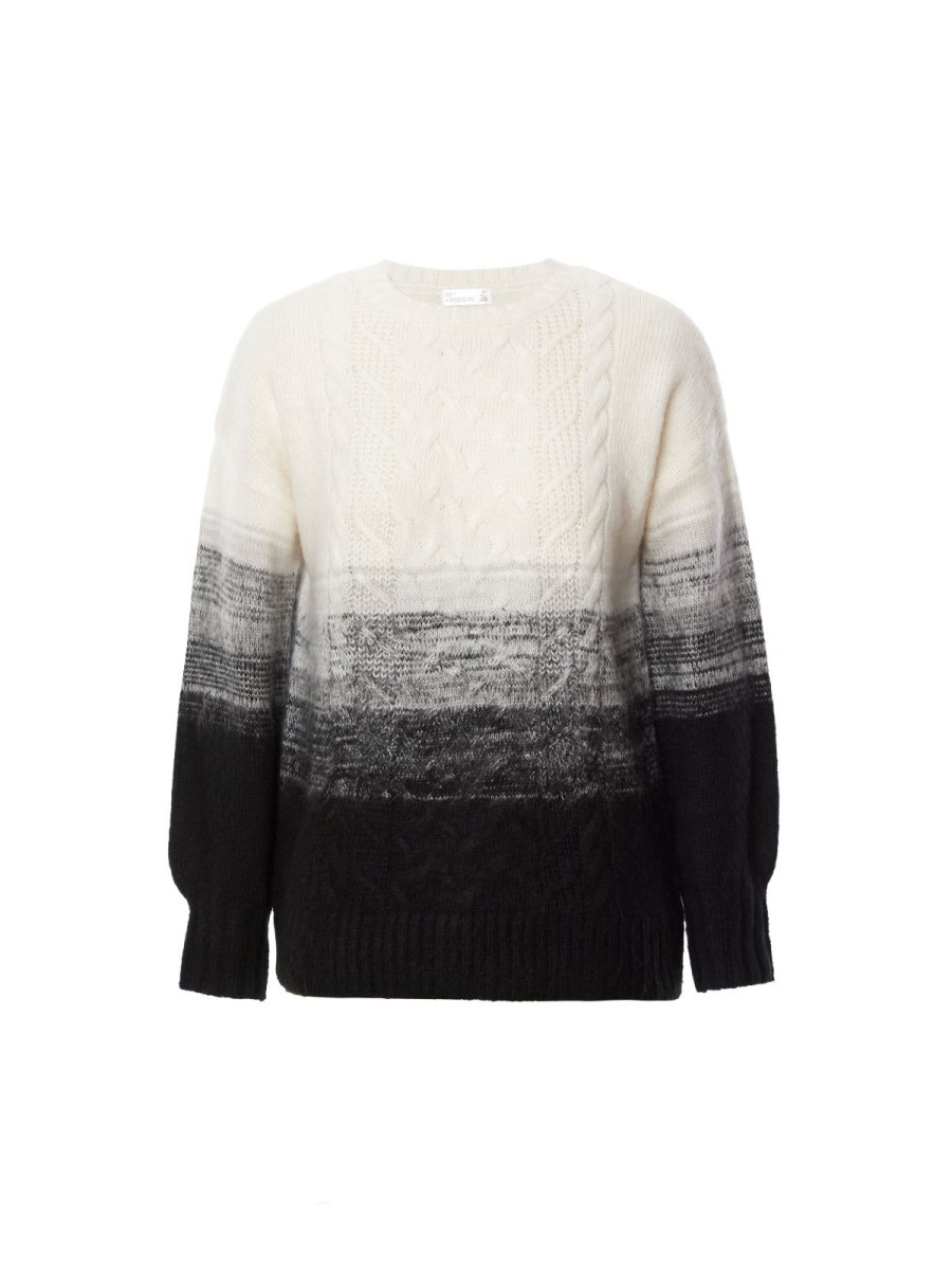 Women 89th + Madison | Ombre Crewneck Drop Shoulder Cable Pullover