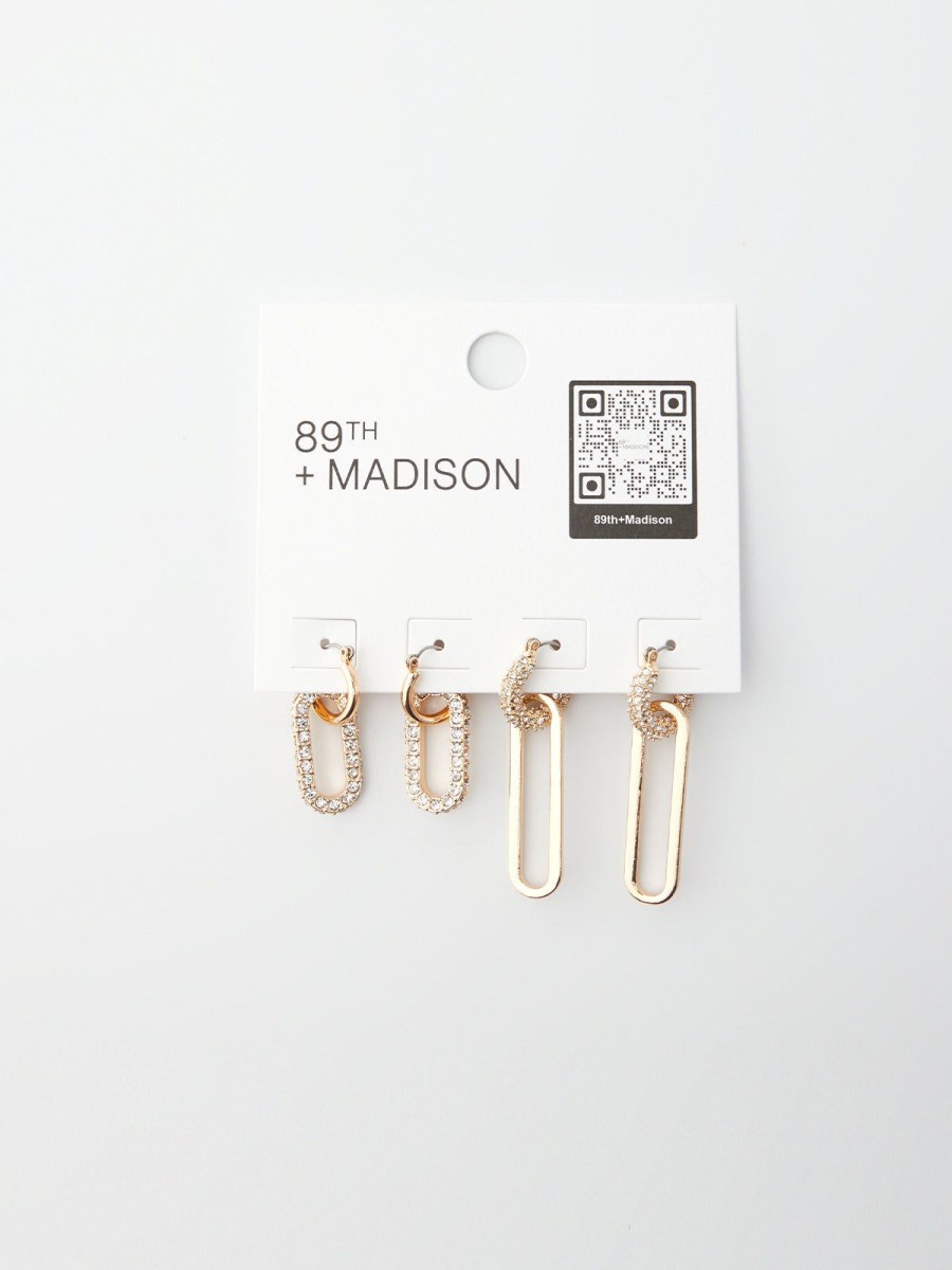 Accessories 89th + Madison | 2-Pack Chain Link Earrings Gold