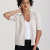 Women 89th + Madison | Puff Sleeve Pointelle Open Cardigan