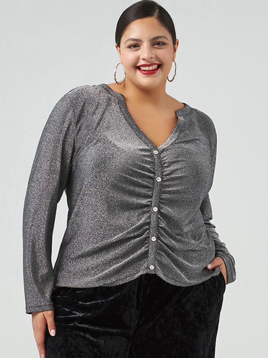 Women 89th + Madison | V-Neck Long Sleeve Top