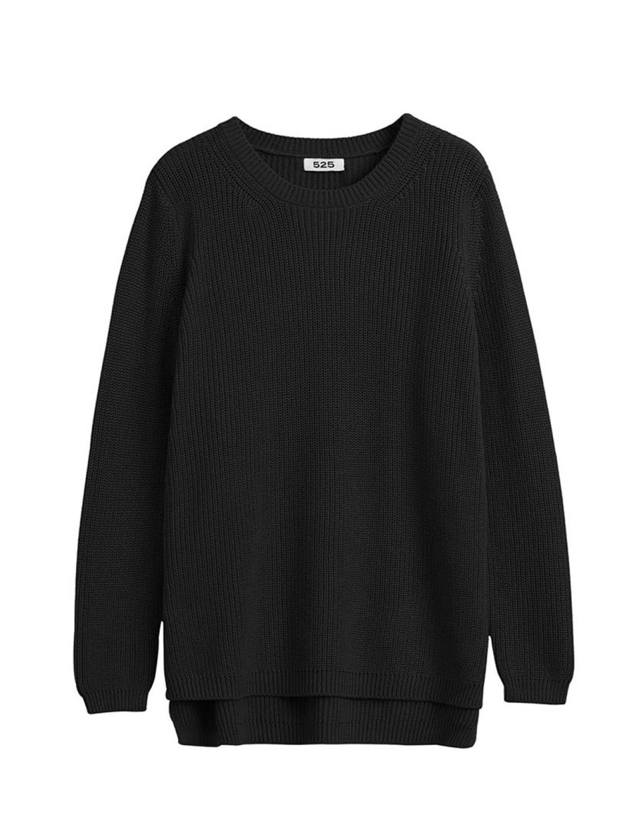 Women 525 America | The Emma: Crewneck Shaker Stitch Sweater