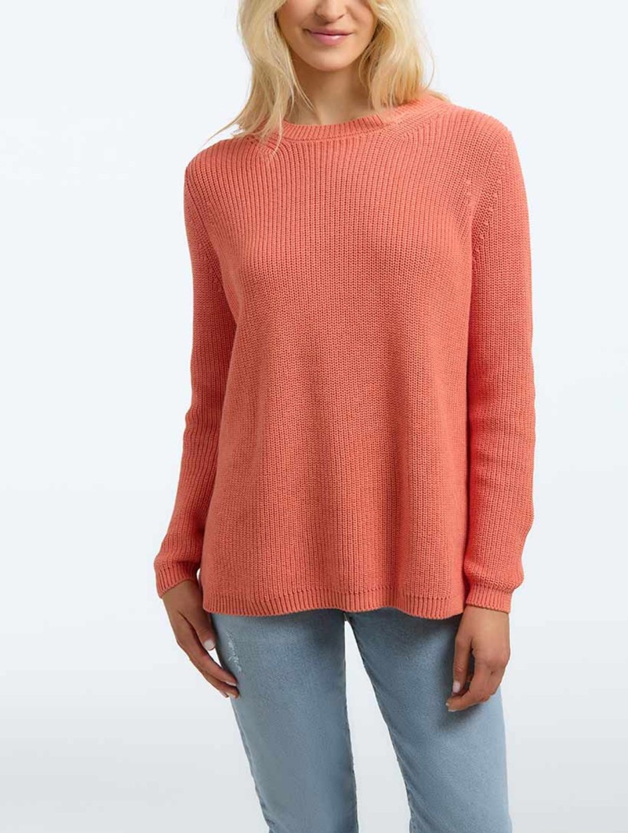 Women 525 America | The Emma: Crewneck Shaker Stitch Sweater