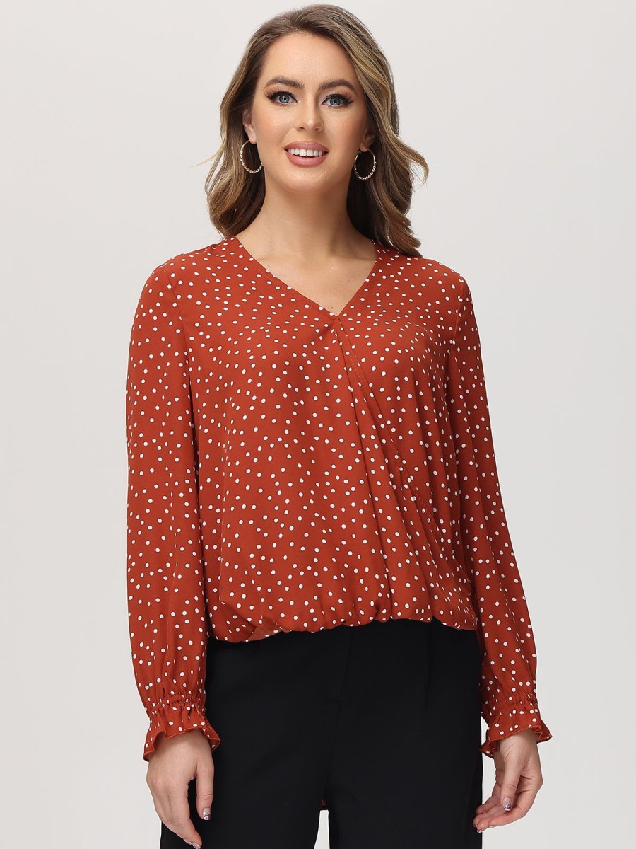 Women 89th + Madison | Polka Dots Wrap Top