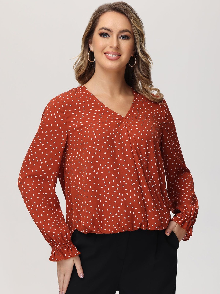 Women 89th + Madison | Polka Dots Wrap Top