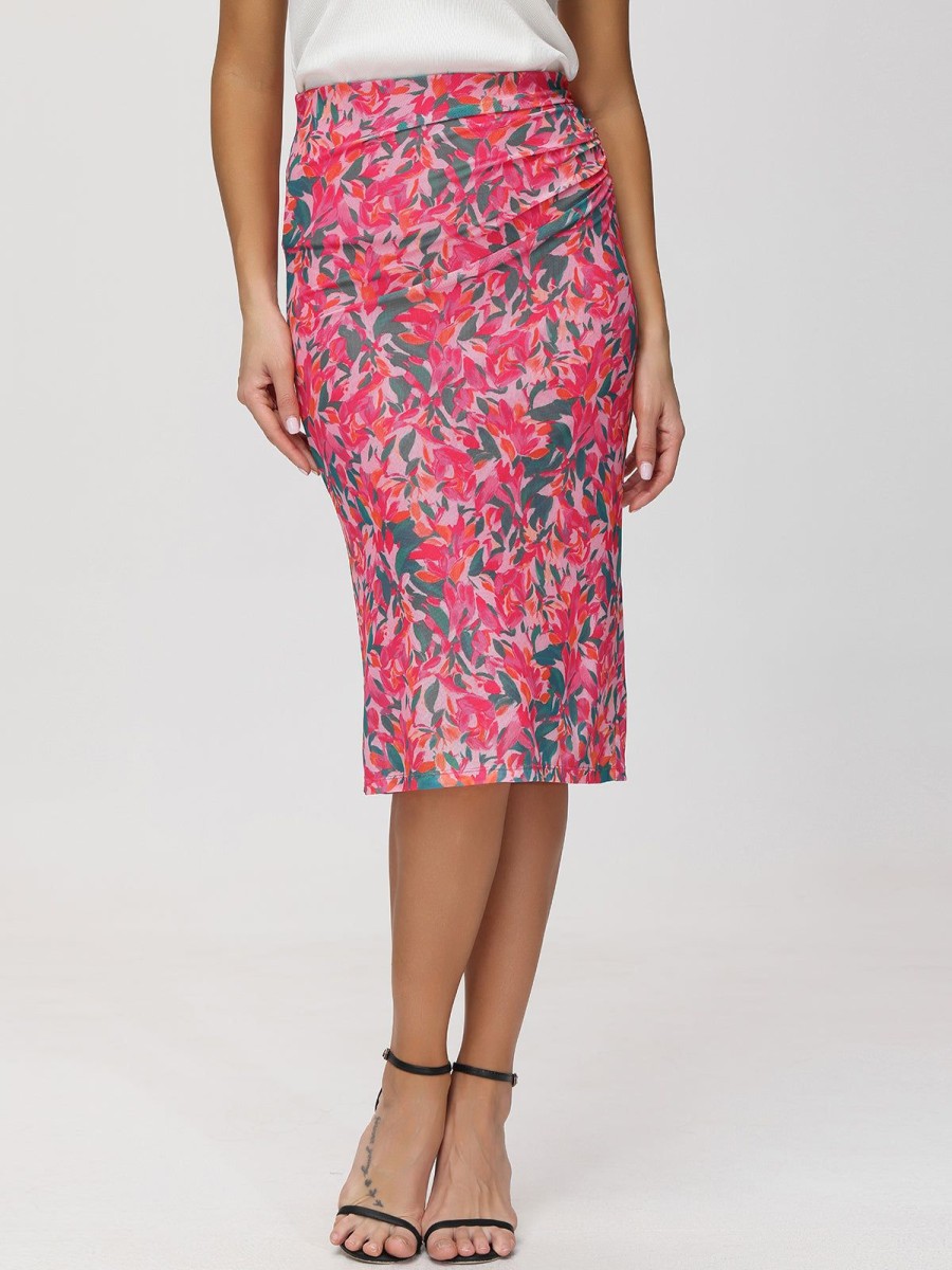 Women 89th + Madison | Floral Ruched Maxi Skirt Blossoming Rhythm Primrose