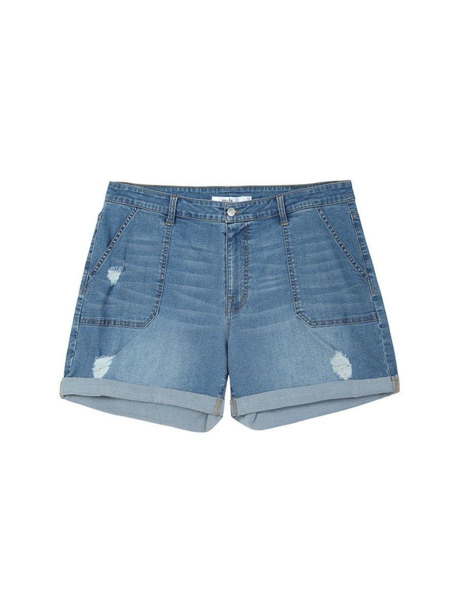 Women Redy | Oversize Pockets Cuffed Mid-Rise Shorts