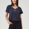 Women 89th + Madison | Heartland Henley Flutter Sleeve Tee