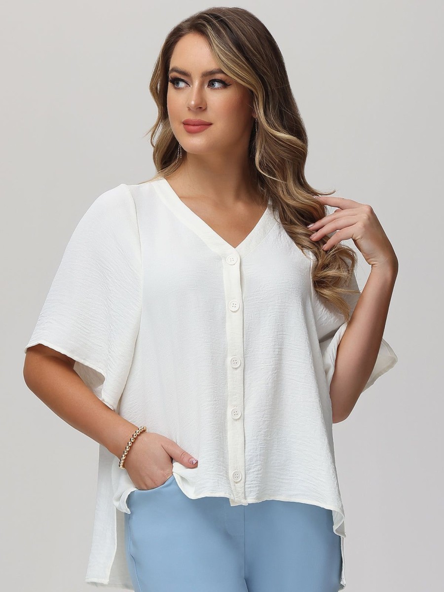 Women 89th + Madison | 3/4 Sleeve Button Blouse