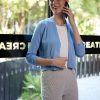 Women 89th + Madison | 3/4 Sleeve Button Cuff Open Cardigan