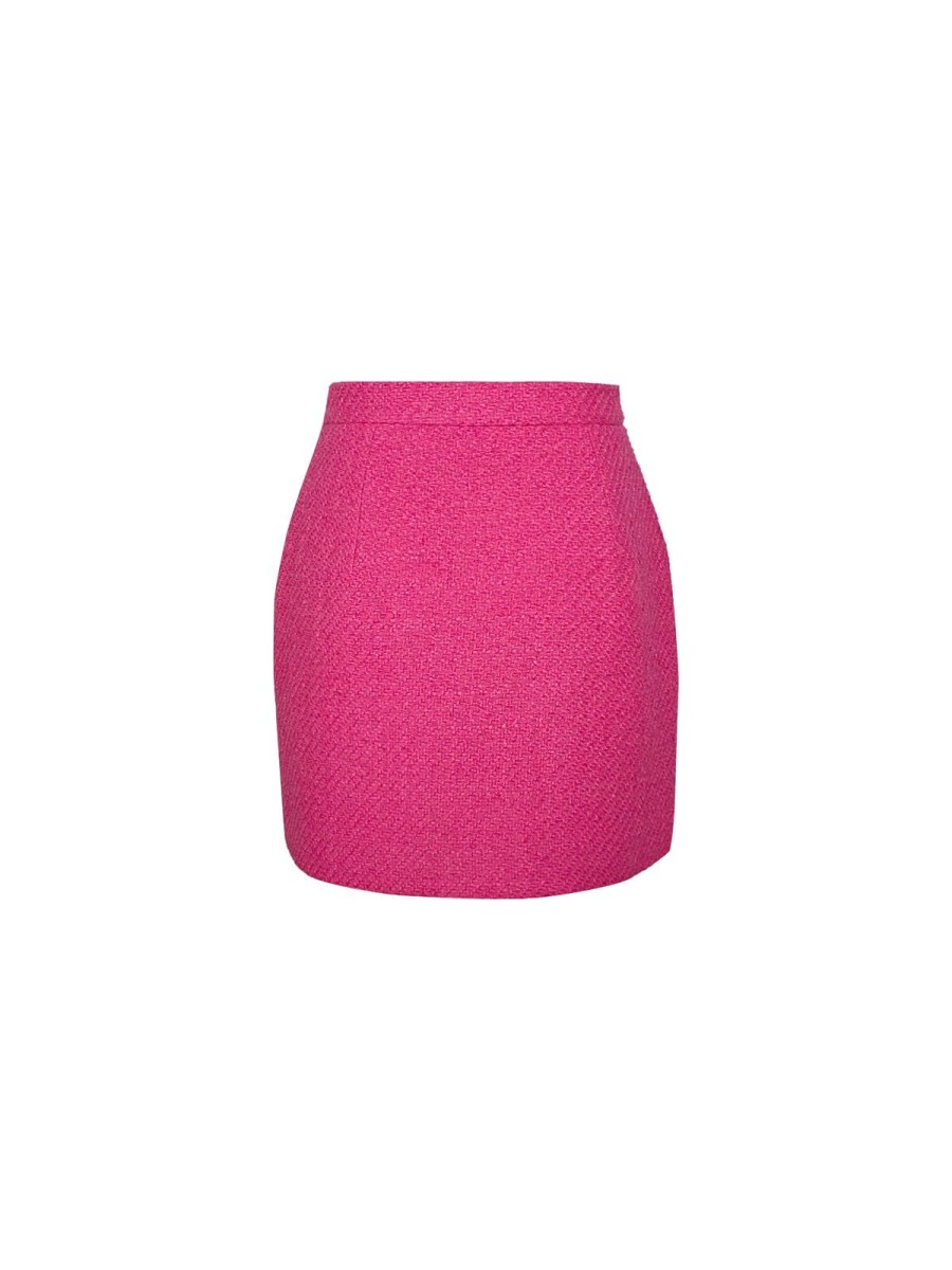 Women 89th + Madison | A-Line Tweed Skirt Pink Check Tweed