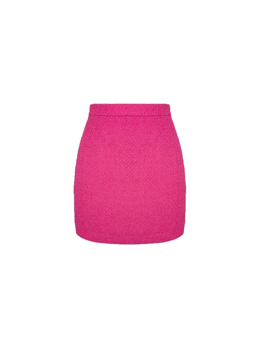 Women 89th + Madison | A-Line Tweed Skirt Pink Check Tweed