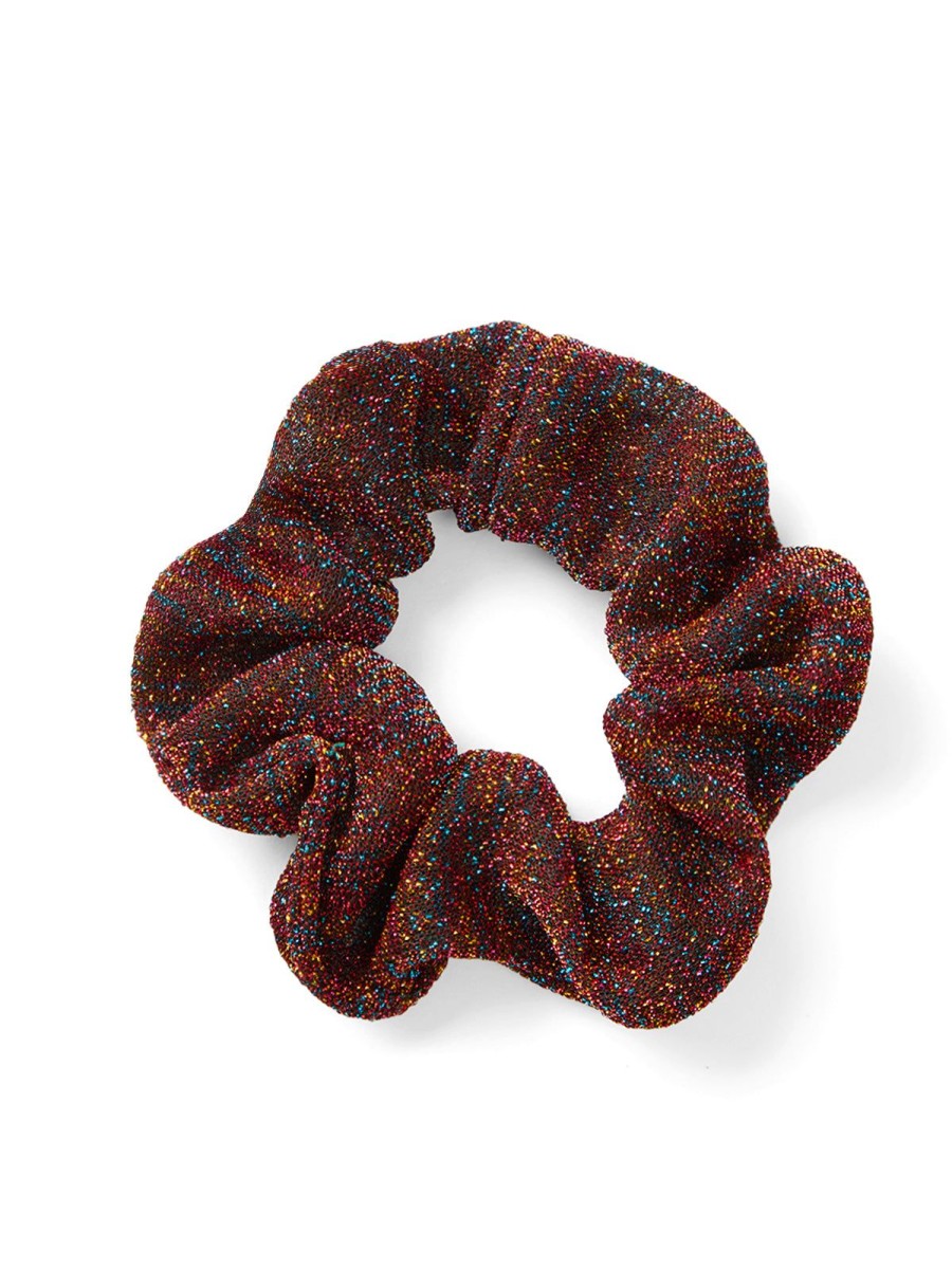 Accessories 89th + Madison | 2-Pack Shiny Hair Scrunchies Burgundy/Gold