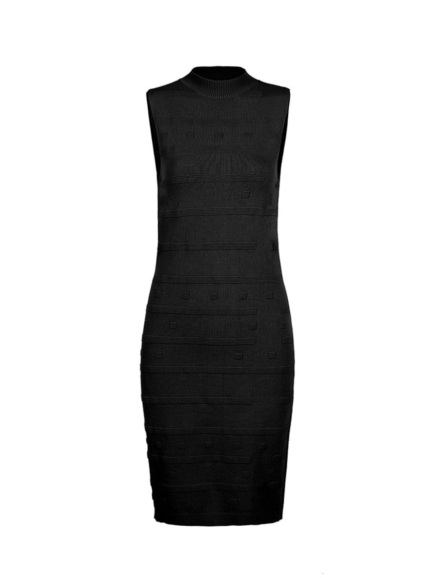 Women 525 America | Tonal Jacquard Dress Black