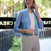 Women 89th + Madison | 3/4 Sleeve Button Cuff Open Cardigan