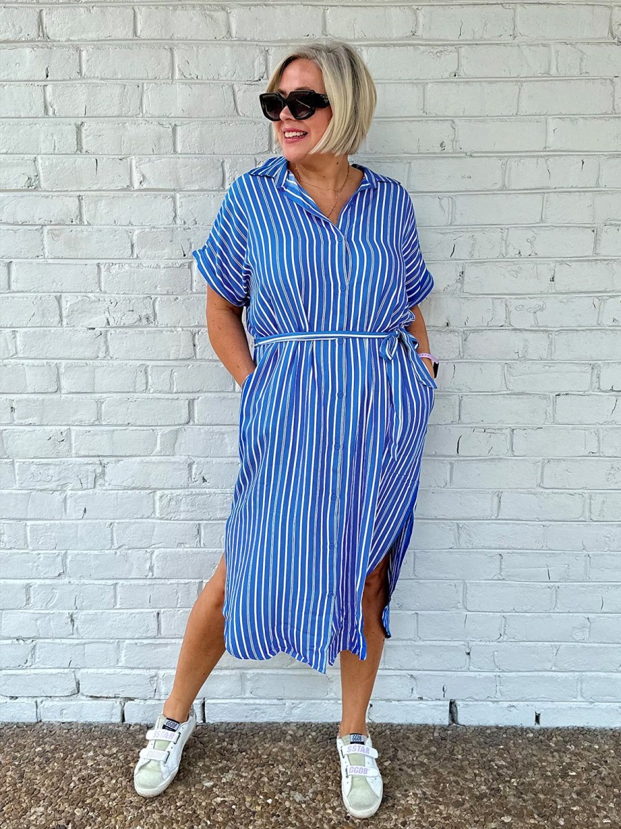 Women Daily Thread | Belted Shirt Dress Nebulas Blue/White Stripe