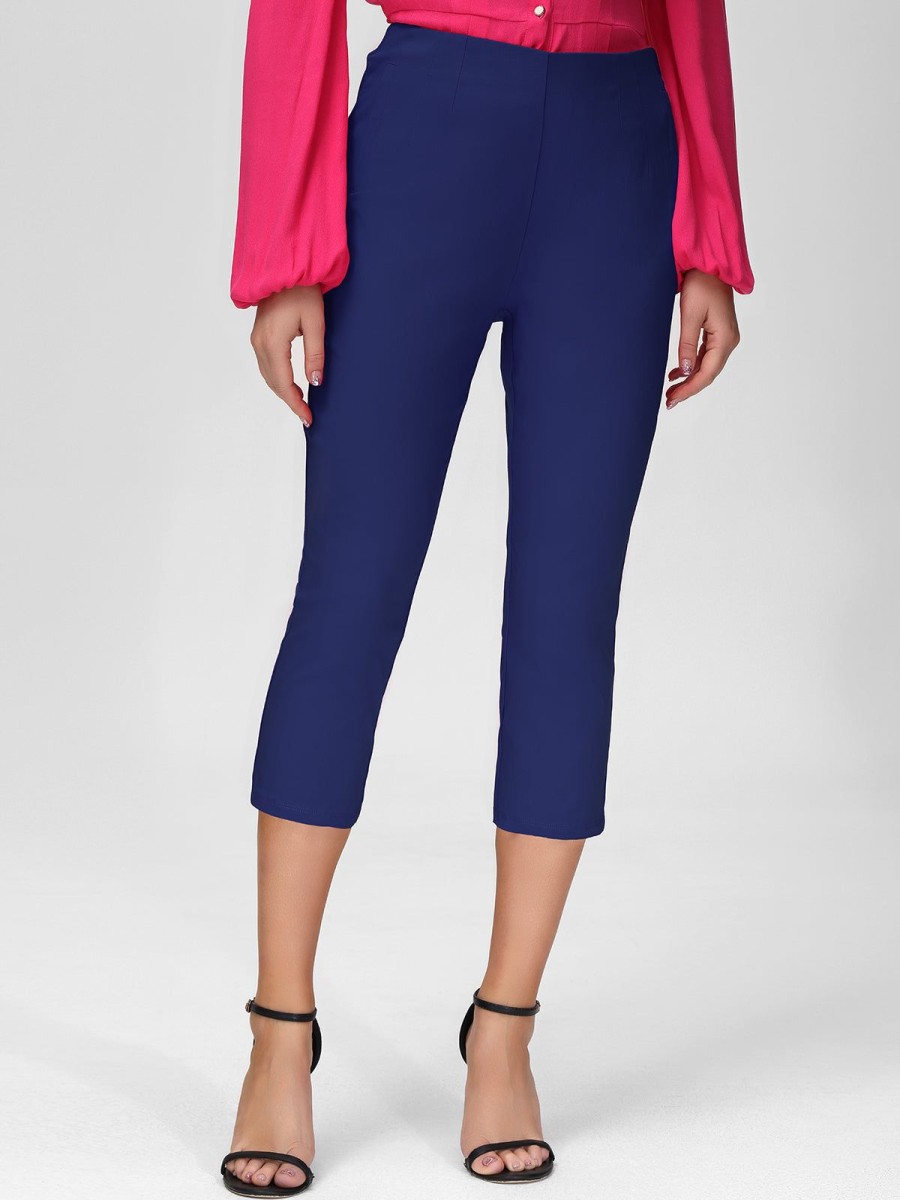 Women 89th + Madison | High Waist Pull-On Capri Pants Medieval Blue