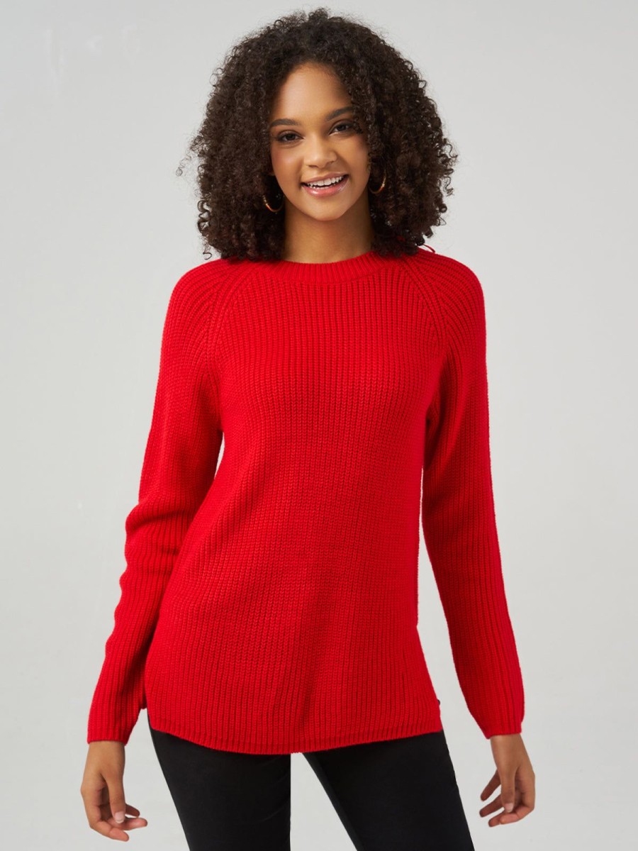 Women 89th + Madison | Shaker Crewneck Raglan Sleeve Pullover