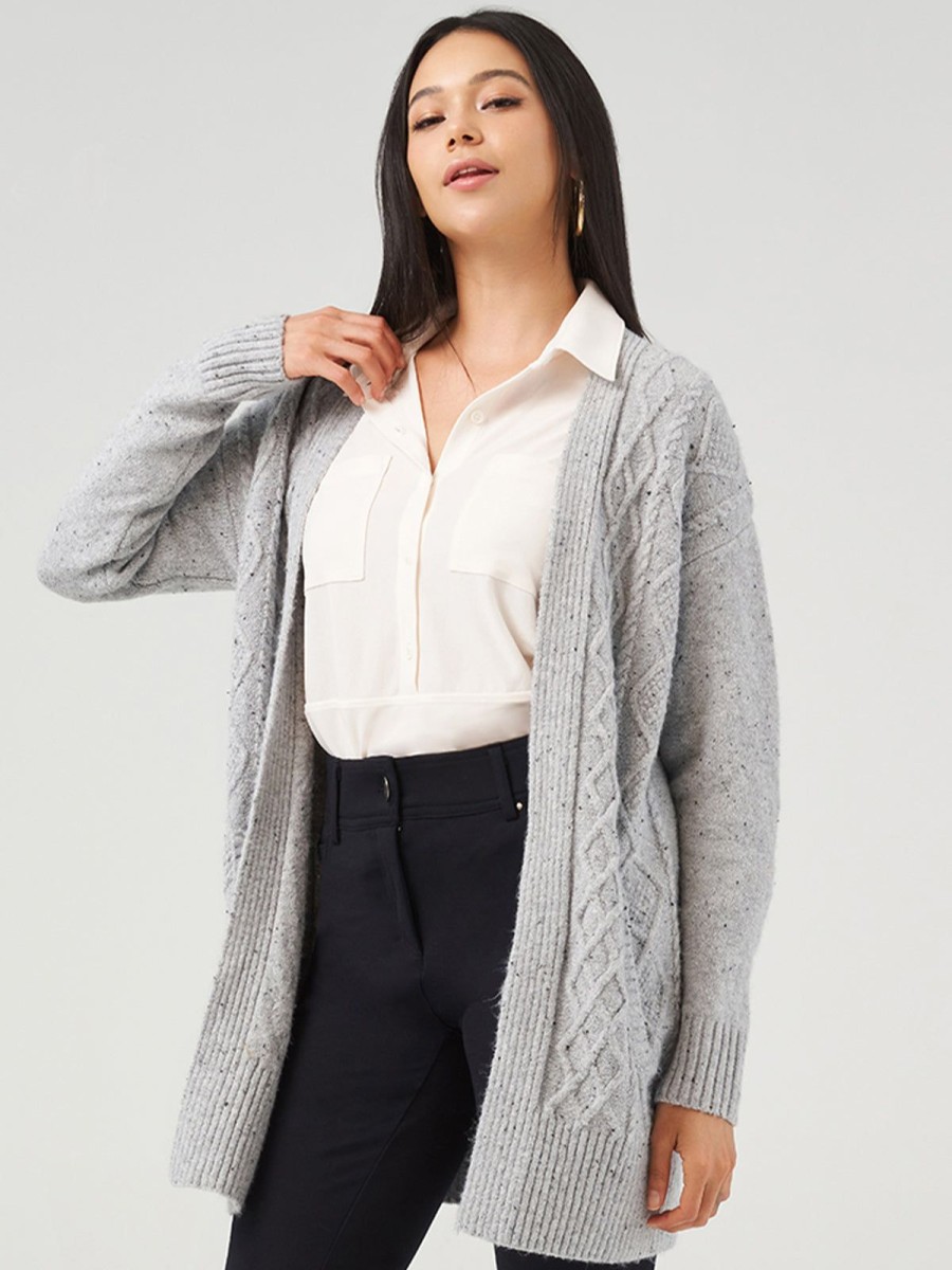 Women 89th + Madison | Mixed Cable Open Cardigan