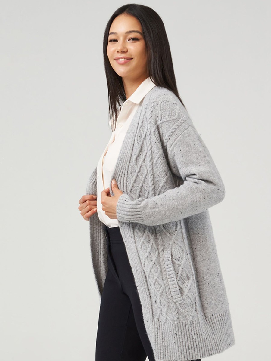 Women 89th + Madison | Mixed Cable Open Cardigan