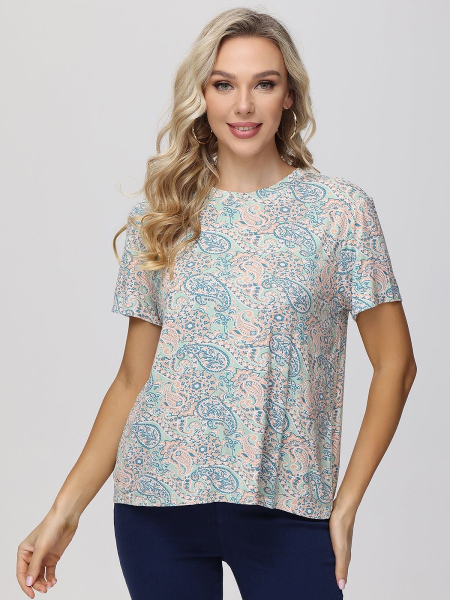 Women 89th + Madison | Paisley Crewneck Tee Four Colorpaisleypaisley