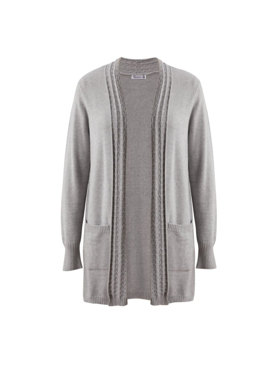 Women 89th + Madison | Wide Cable Placket Open Cardigan