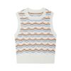 Women Frye | Stripe Crochet Stitch Vest Salt Breeze Combo