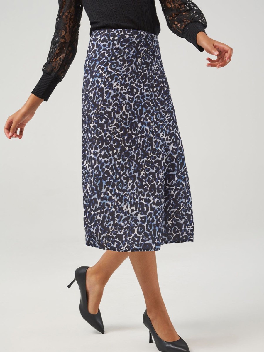 Women Adyson Parker | Leopard Maxi Skirt Night Sky Combo