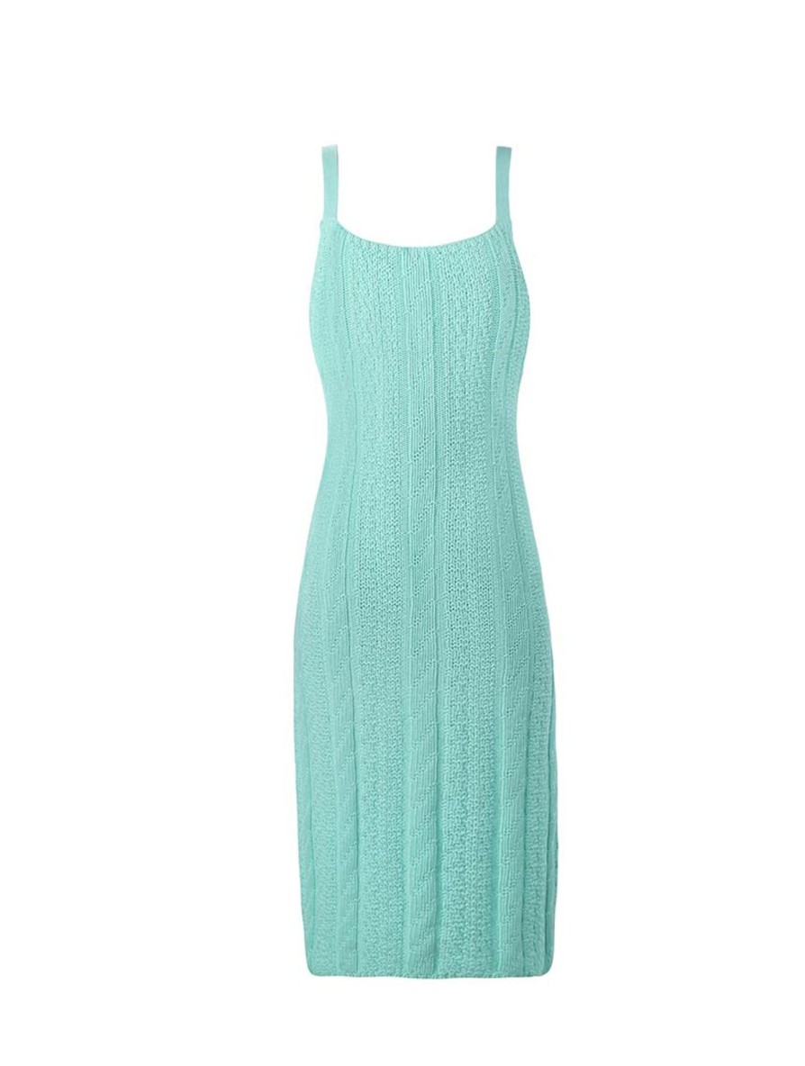 Women 525 America | Mixed Stitch Dress Aqua