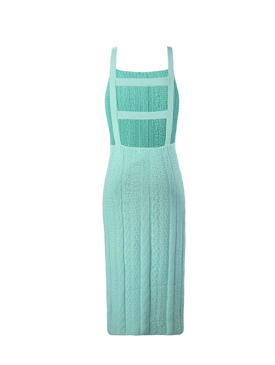 Women 525 America | Mixed Stitch Dress Aqua