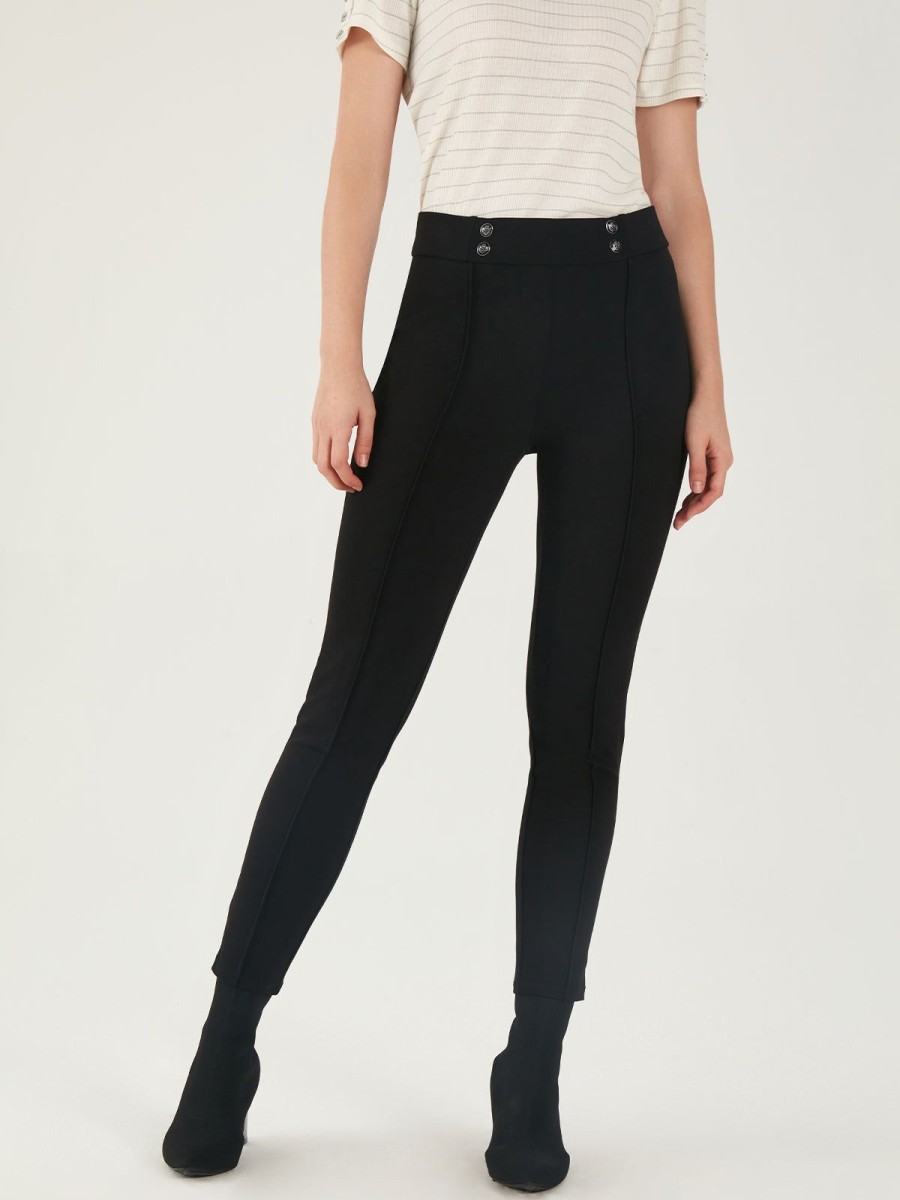 Women Adyson Parker | Mid-Rise Skinny Ponte Pull-On Pants Black