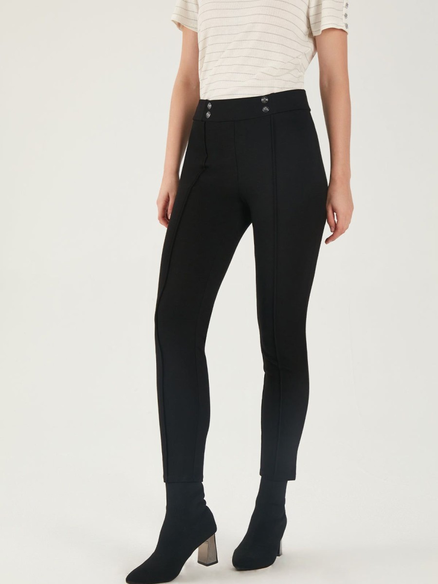 Women Adyson Parker | Mid-Rise Skinny Ponte Pull-On Pants Black