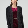 Women 89th + Madison | Snowflake Hotfix Open Cardigan Black Beauty