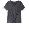 Women Redy | Twist Hem V-Neck Tee