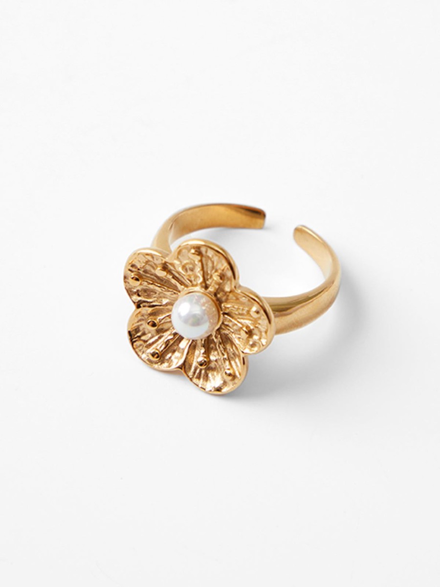 Accessories 89th + Madison | Pearl Floral Ring Gold