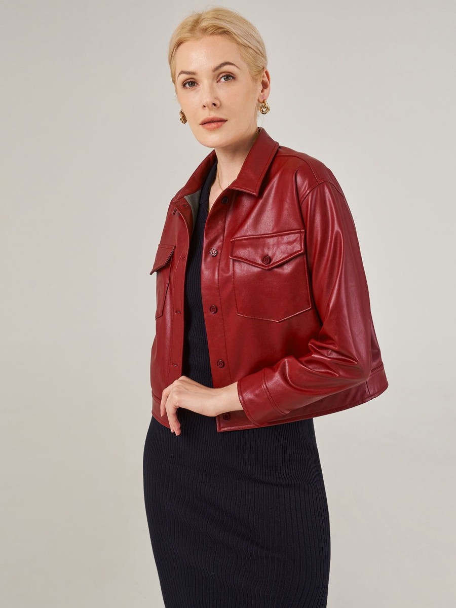 Women Adyson Parker | Faux Leather Shacket