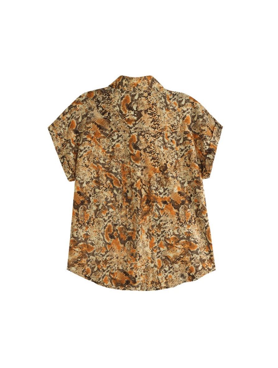 Women Frye | Camp Blouse Snake Abstract-Neutral Combo