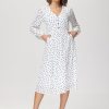 Women 89th + Madison | Heart Print Long Sleeve Maxi Dress Fluttering Love Black