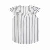 Women 89th + Madison | Stripe Jacquard V-Neck Top Chalk/Navy Stripe