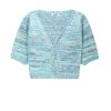 Women 525 America | Lattice Crop Cardigan Cyan Multi