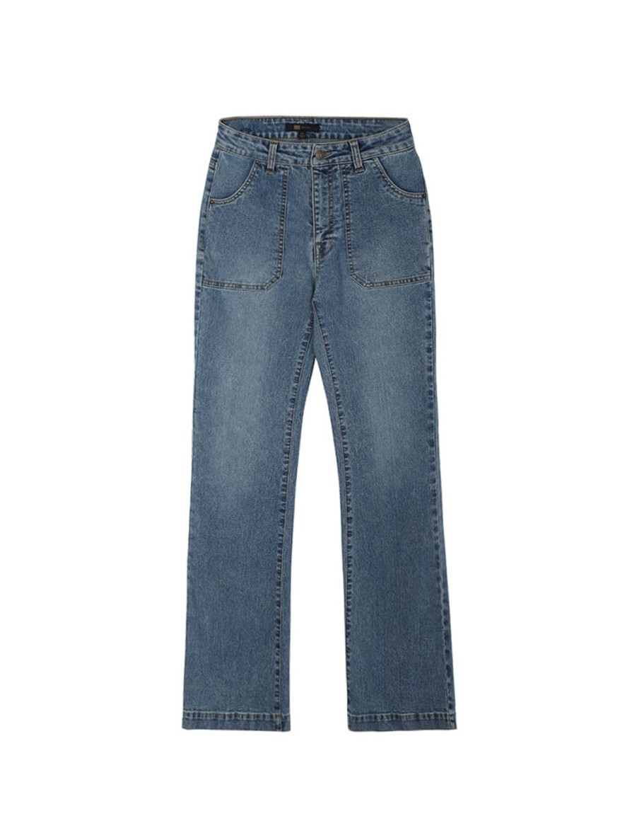 Women Frye | Front Pocket Flare Jeans Vintage Wash Blue