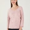 Women 89th + Madison | V-Neck Knit Top Lotus/White Marled