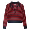 Women 525 America | Stripe Polo Pullover Dark Blue Multi