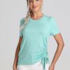 Women 89th + Madison | Ruched Side Tee Cameo Green