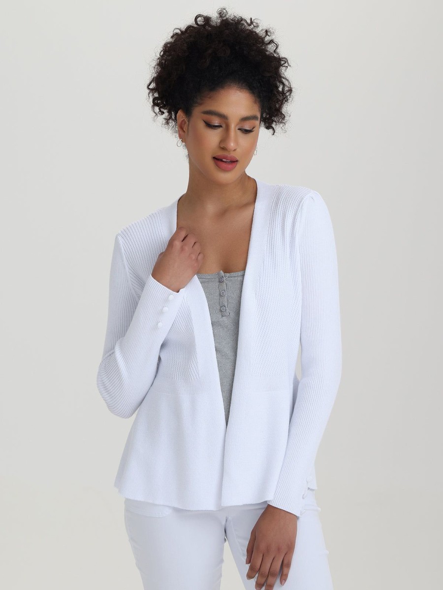 Women 89th + Madison | Rib Peplum Open Cardigan