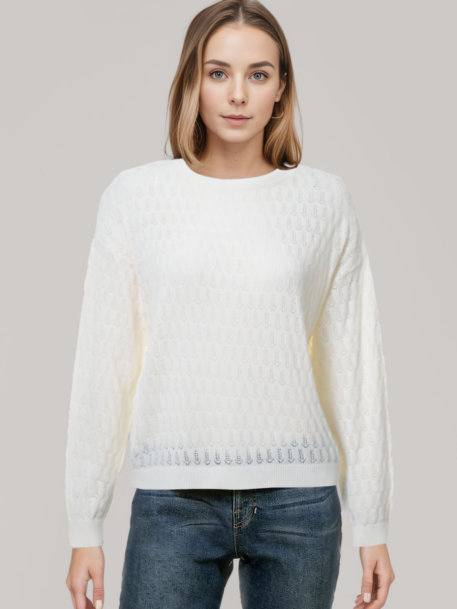 Women 89th + Madison | Pointelle Drop Shoulder Pullover