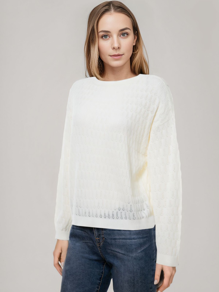 Women 89th + Madison | Pointelle Drop Shoulder Pullover