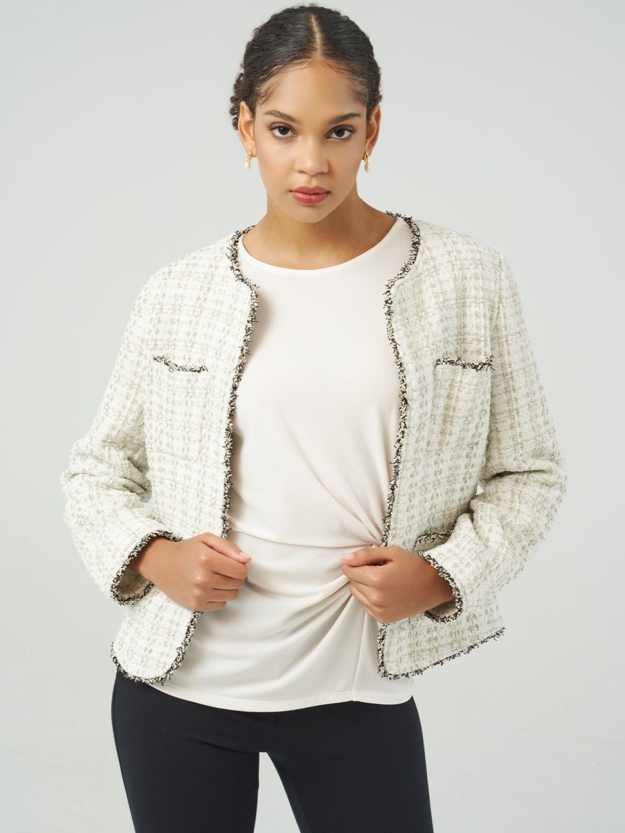 Women Adyson Parker | Tweed Jacket White Combo