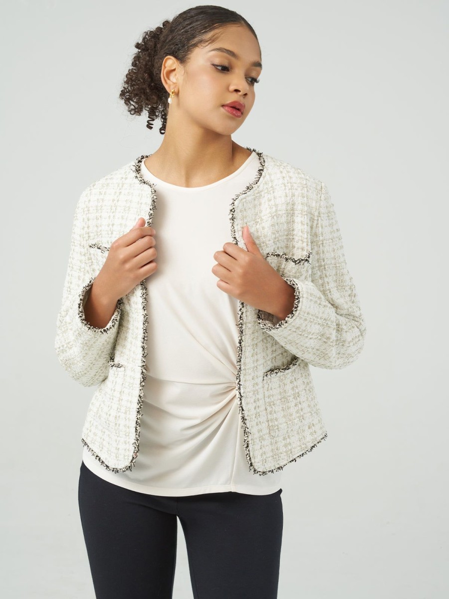 Women Adyson Parker | Tweed Jacket White Combo