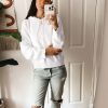 Women 525 America | The Alli: Distressed Relaxed Hoodie Bleach Wihite